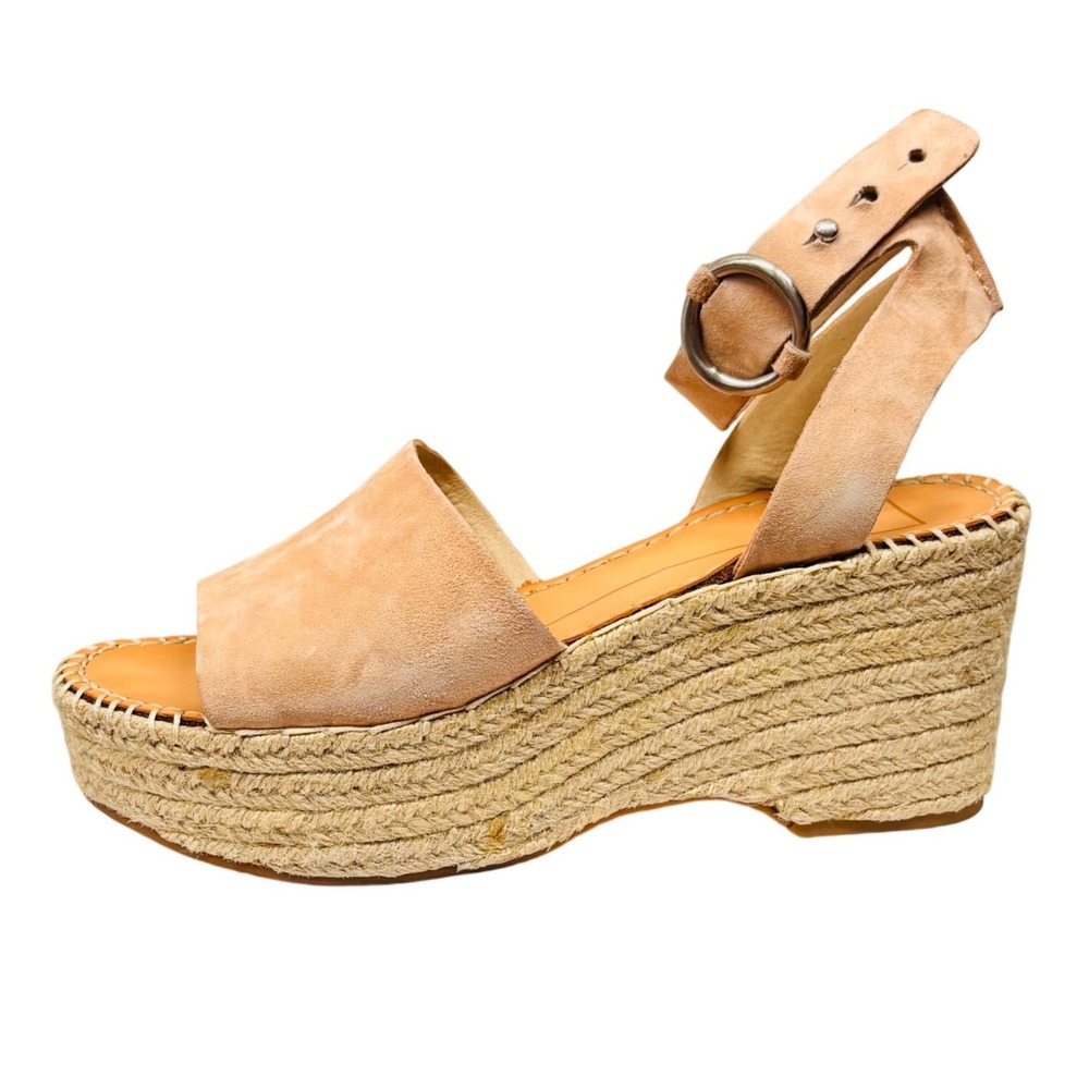 Dolce Vita Lesly Rose Suede Espadrille Wedge Sandals Platform 7.5